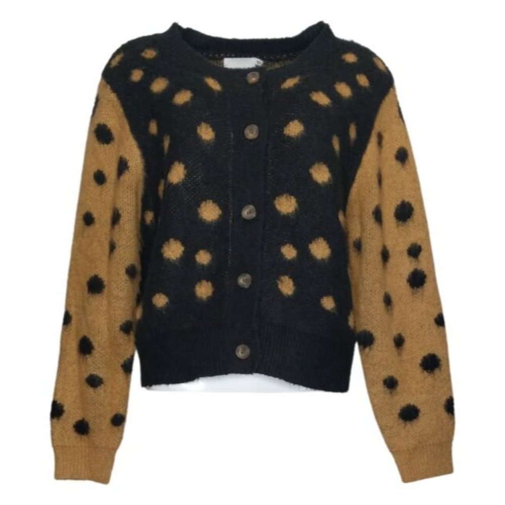 Lush Mixed Spot Button Up Cardigan
